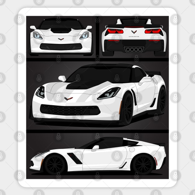 Z06 WHITE Sticker by VENZ0LIC